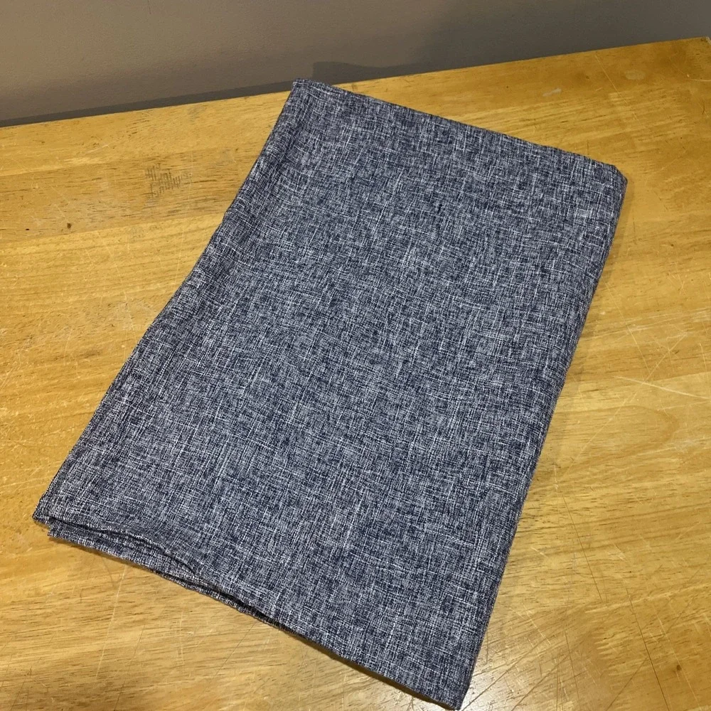 Laura‎ Ashley Denim Blue Textured Fabric Tablecloth 66x82